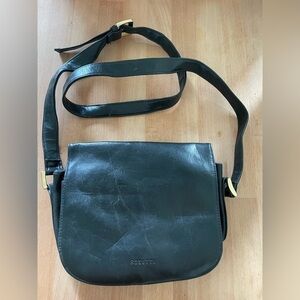 EUC Rosetti black messenger bag with gold detail